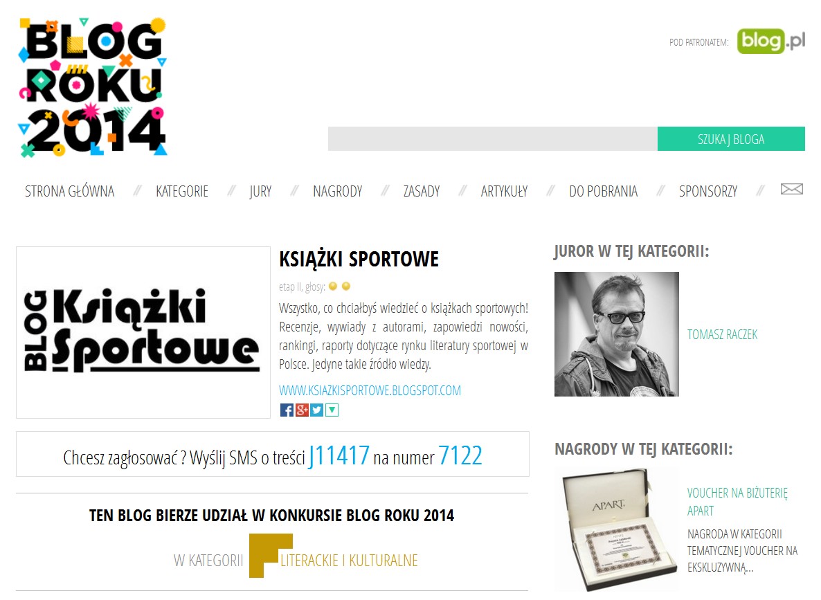 BLOG Piotra Stokłosy startuje w konkursie na najlepszy blog roku 2014. Głosujemy!