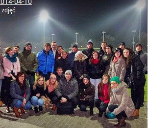 Studenci Koła Naukowego Managerów Sportu UJ w czasie wyjazdu do Warszawy (konferencja SGH, Legia) - grudzień 2013
